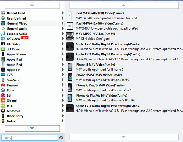 出力形式をM4Vに設定