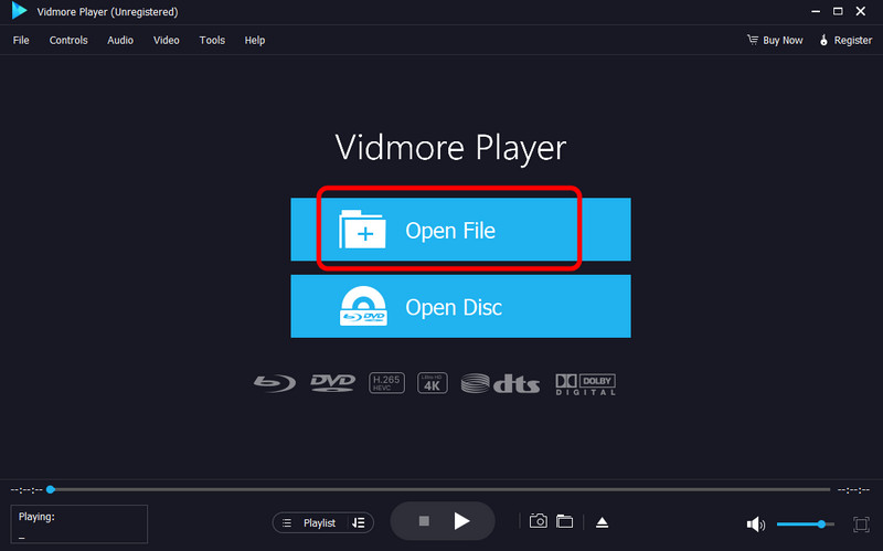 ファイルを開く　Vidmore