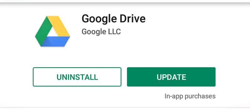 Android で Google Drive アプリを更新
